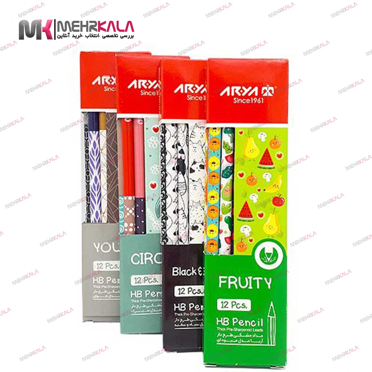 مداد سیاه برند آریا مدل طرح دار