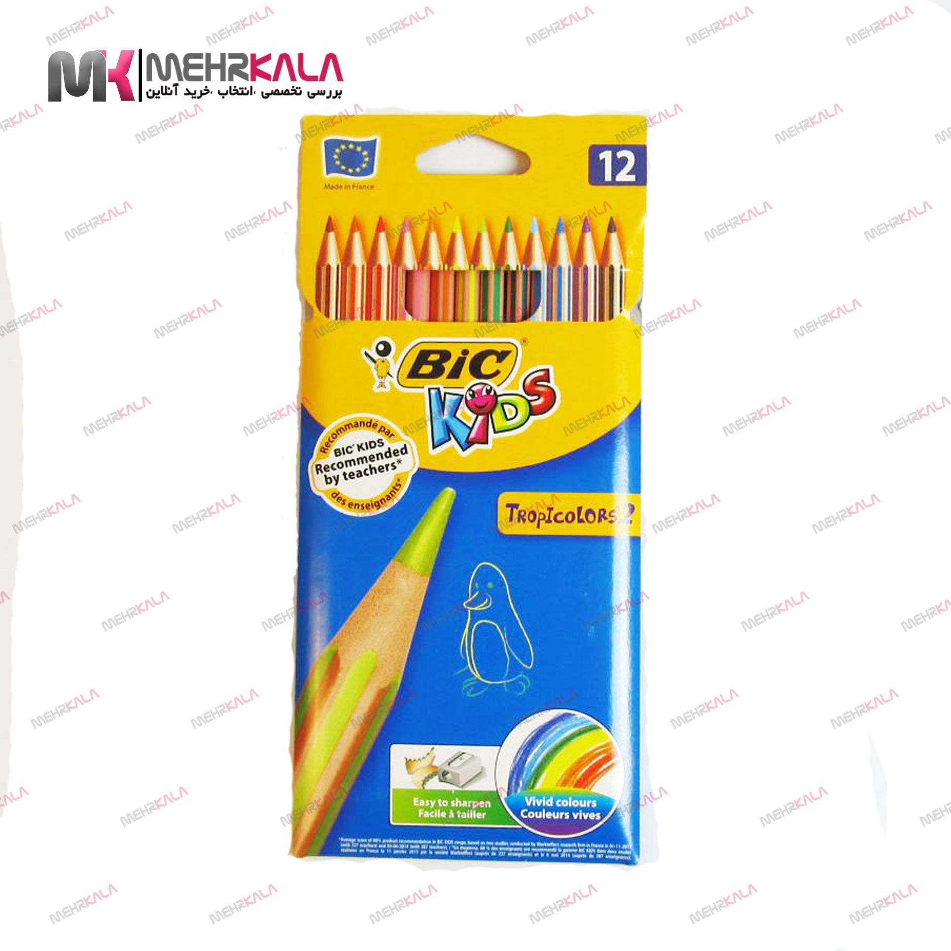 مداد 12 رنگ بیک مدل TROPICOLORS2