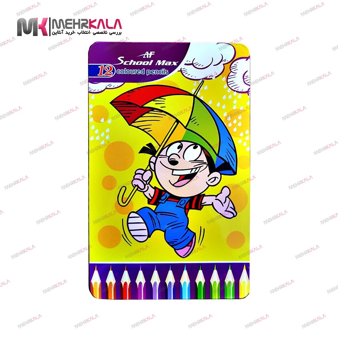 مداد 12 رنگ فلزی اسکول مکس