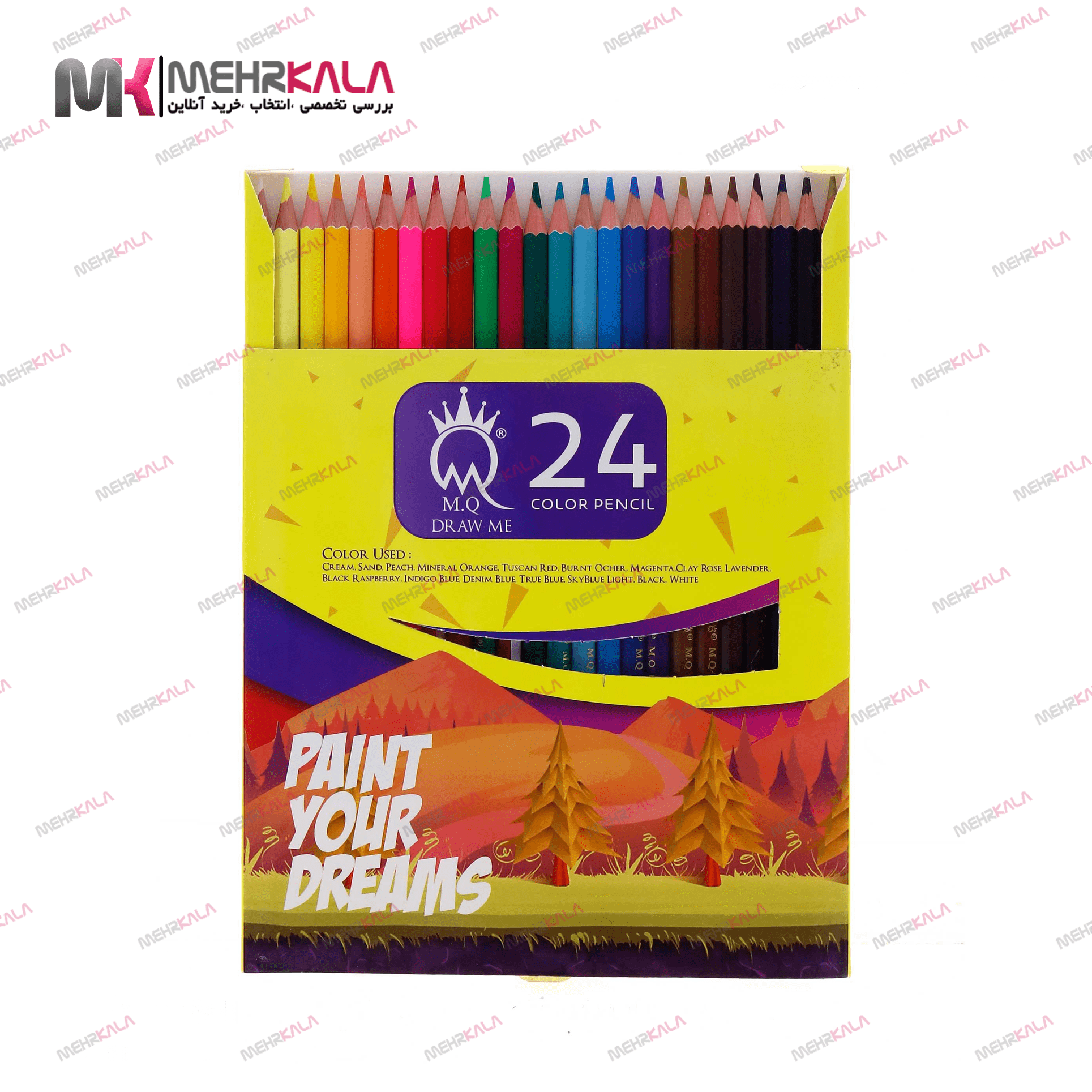 مداد رنگی 24 رنگ ام کیو مدل M.Q.24
