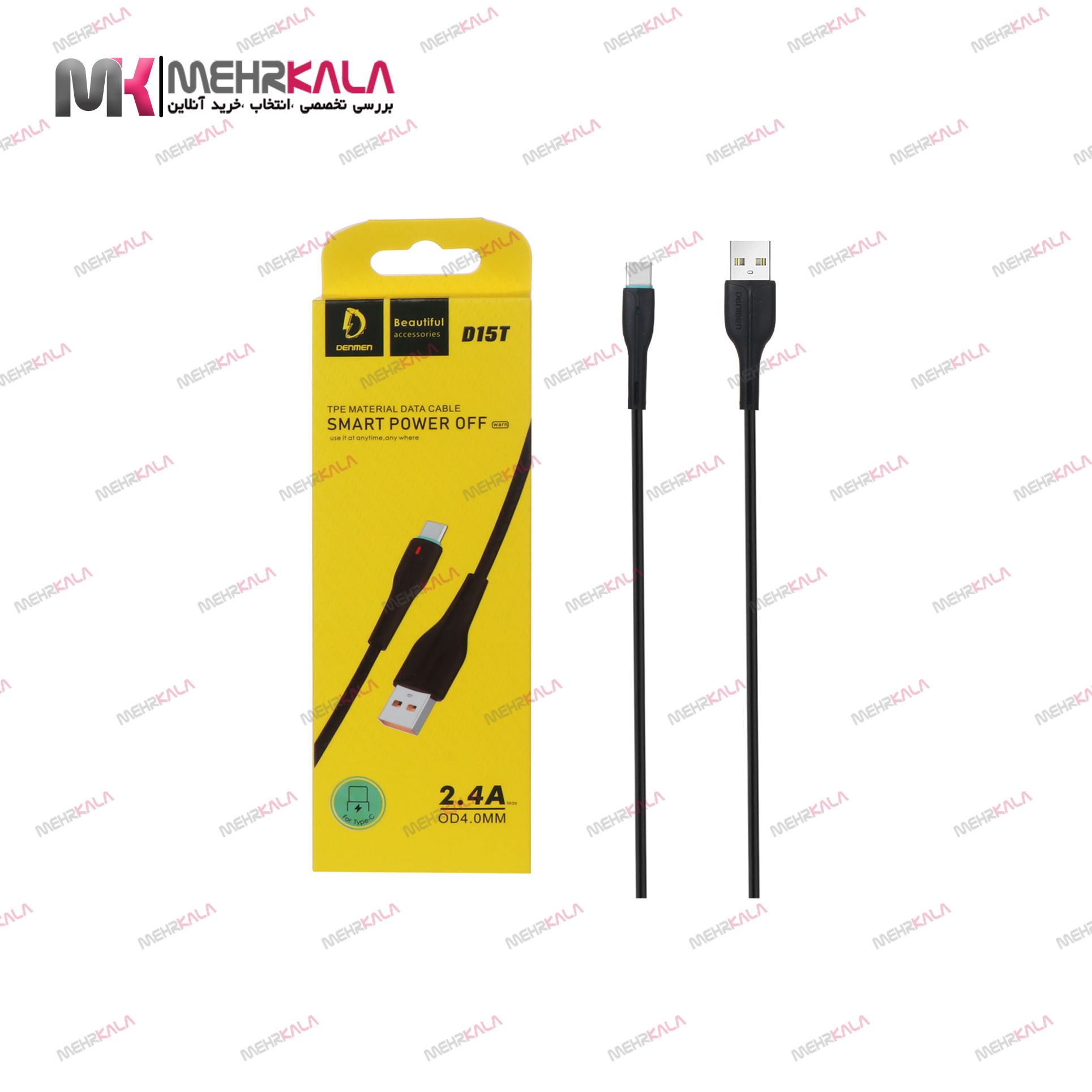 کابل شارژ TYPE-C DENMEN D15T