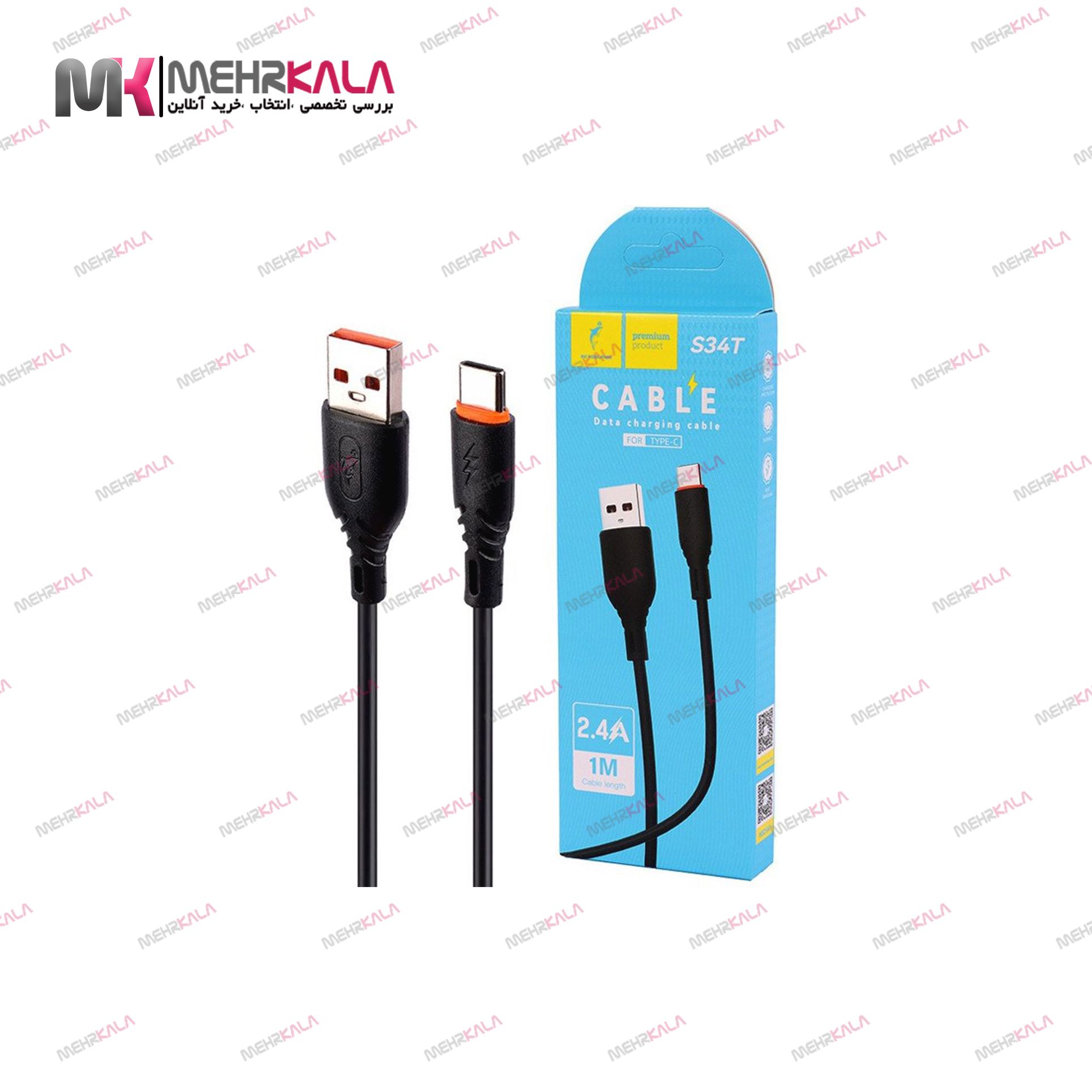 کابل شارژ USB به TYPE-C مدل SKYDOLPHIN S34T